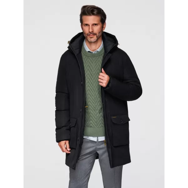  Moška parka OMBRE OM-JAPJ-0287 ČRNA 