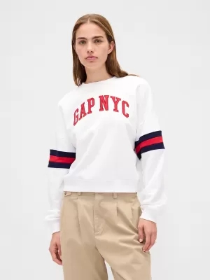 Ženski pulover GAP LOGO SWEATSHIRT 799272-04 NOVO UMAZANO BELO
