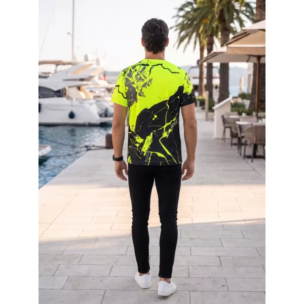  Moška vrhunska majica s kratkimi rokavi ALTISPORT VOJ/ALM131TR01 FLUO RUMENA/ČRNA 