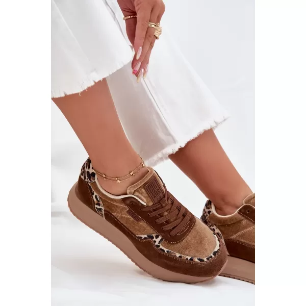  Ženske superge BIG STAR OO274A313 BROWN/BEIGE Big Star Shoes 
