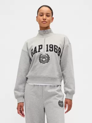 Ženski pulover GAP LOGO HALF ZIP 852841-04 HEATHER SIVA