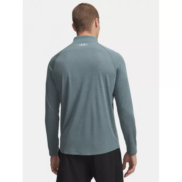  Moška majica s kratkimi rokavi UNDER ARMOUR UA TECH TEXTURED 1/2 ZIP 1382797-587 MODRA 