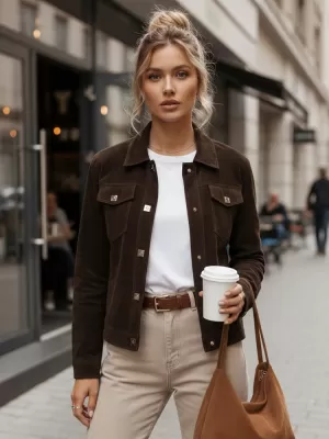 Ženska jakna DSTREET TY5583 RJAVA