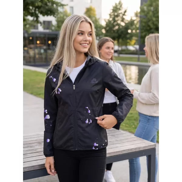  Ženska vrhunska softshell jakna ALTISPORT VOJ/ALW077JACK01 ČRNA/VIJOLIČNA 