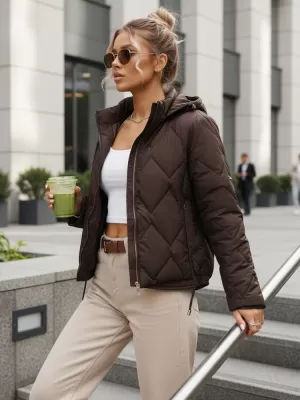 Ženska jakna DSTREET TY5670 RJAVA