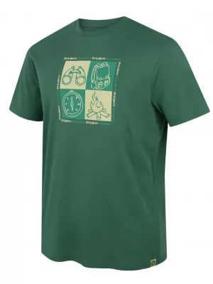 Moška majica s kratkimi rokavi HUSKY TEE SQUARE M ZELENA