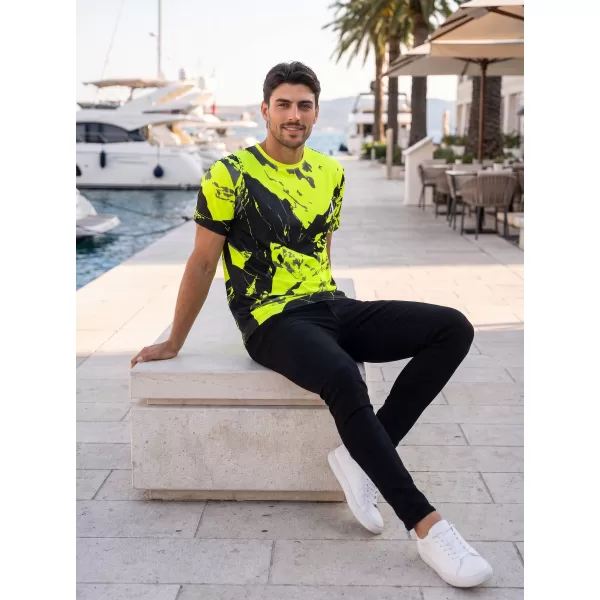  Moška vrhunska majica s kratkimi rokavi ALTISPORT VOJ/ALM131TR01 FLUO RUMENA/ČRNA 