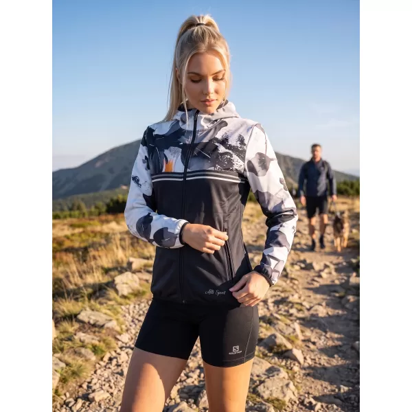  Ženska vrhunska softshell jakna ALTISPORT VOJ/ALW117JACK01 ČRNA/ORANŽNA 