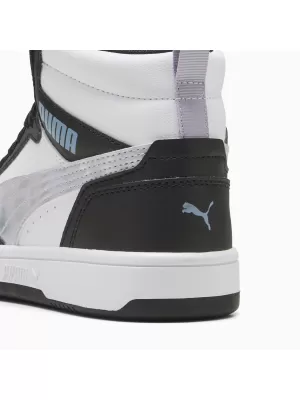 Ženski čevlji PUMA REBOUNDV6MIDSPACEBELLEJR 402768-02 PUMA ČRNA/LILA CRUSH/BELA