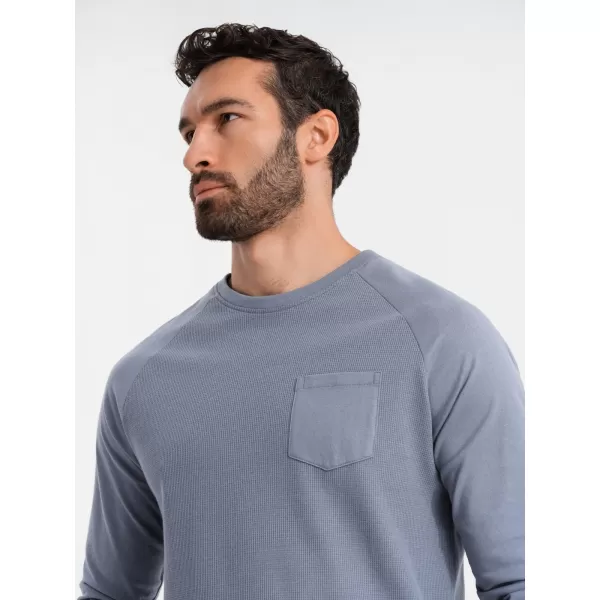  Moška majica s kratkimi rokavi OMBRE OM-LSCL-0109 MODRI DENIM 