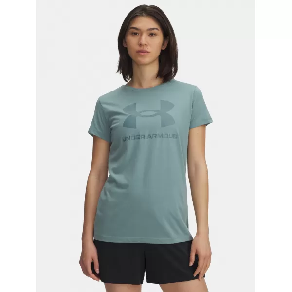  Ženska majica s kratkimi rokavi UNDER ARMOUR UA LOGO SS 1356305-323 ZELENA 