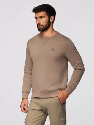 Moški pulover OMBRE OM-SSNZ-0243 SVETLO RJAVA