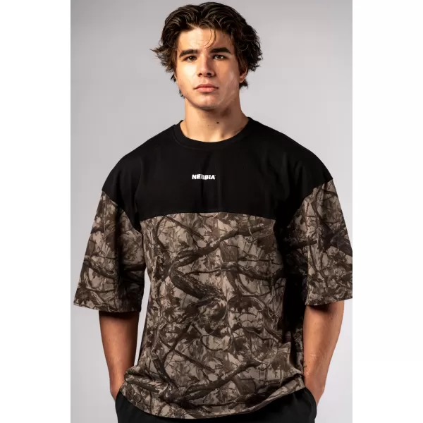 Oversized majica s kratkimi rokavi POWER 898 SVETLO RJAVA CAMO Nebbia 