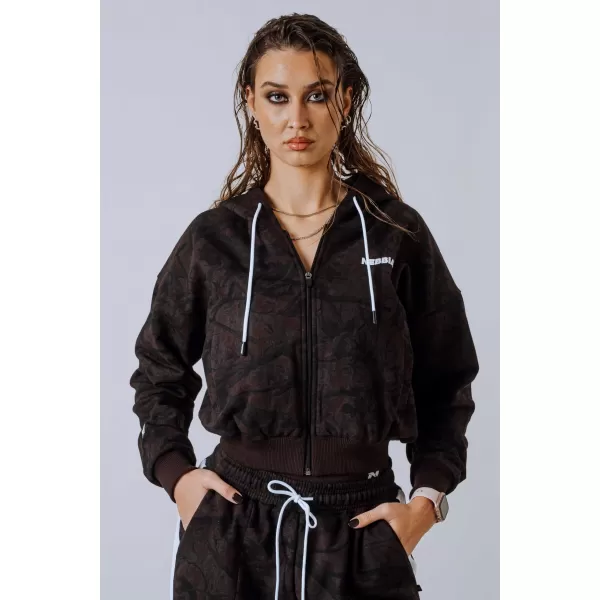  Pulover s kapuco na zadrgo POWER 895 TEMNO RJAV CAMO Nebbia 