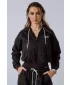 Pulover s kapuco na zadrgo POWER 895 TEMNO RJAV CAMO Nebbia