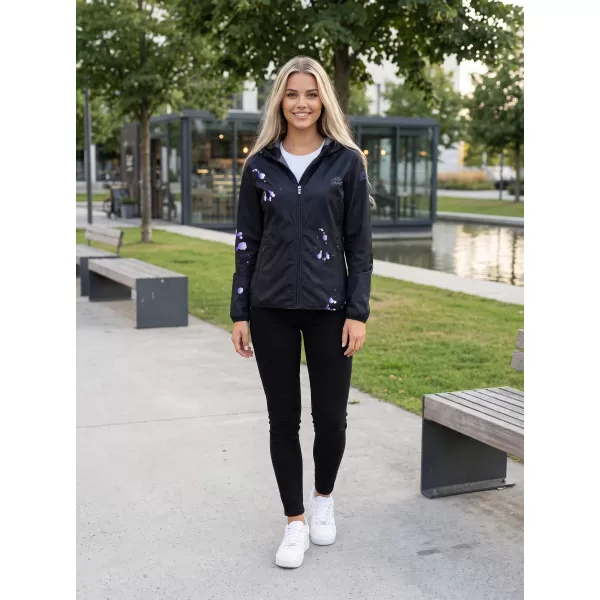  Ženska vrhunska softshell jakna ALTISPORT VOJ/ALW077JACK01 ČRNA/VIJOLIČNA 