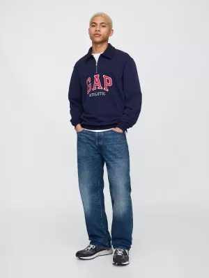 Moški pulover GAP POLO HALF ZIP SWEATSHIRT 744734-01 MORNARIŠKA UNIFORMA