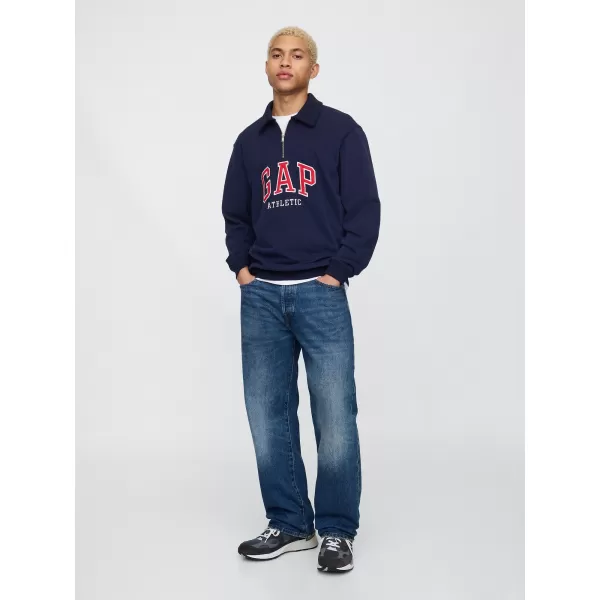  Moški pulover GAP POLO HALF ZIP SWEATSHIRT 744734-01 MORNARIŠKA UNIFORMA 