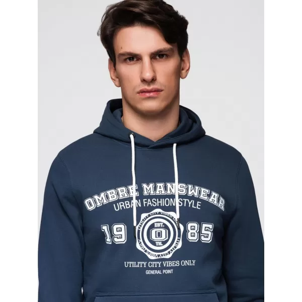  Moški pulover OMBRE B1714 MORNARSKO MODRA 