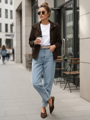 Ženska jakna DSTREET TY5571 RJAVA