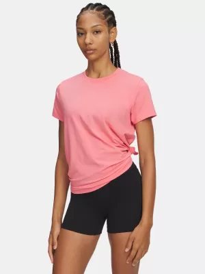 Ženska majica s kratkimi rokavi UNDER ARMOUR UA RIVAL CORE SS 1383648-601 ROZA