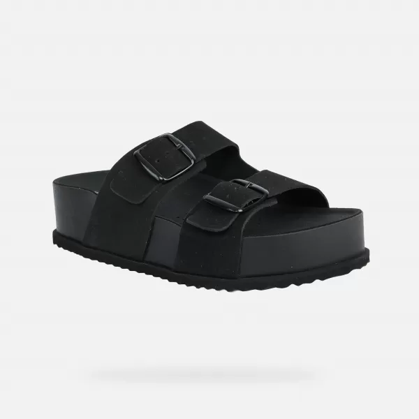  Ženski copati GEOX SANDYBETT HIGH G012956 ČRNA 