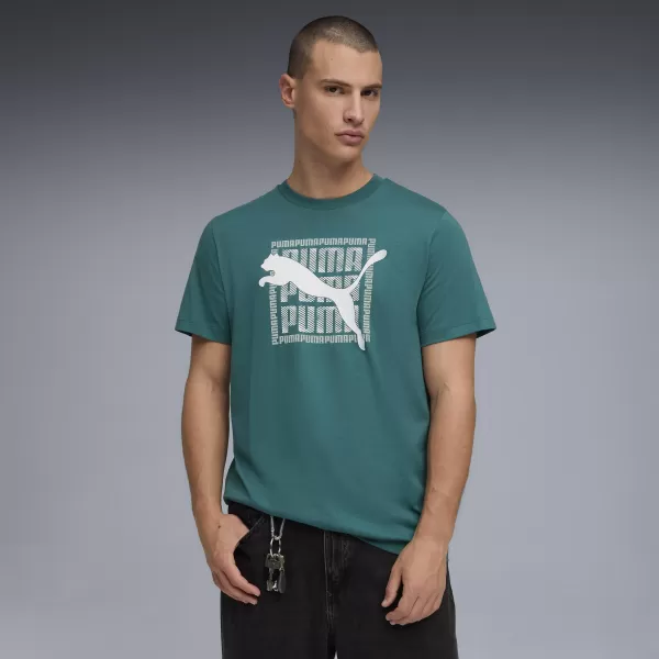  Moška majica s kratkimi rokavi PUMA GRAPHIC TEE 691775_41 SMARAGDNI LED 