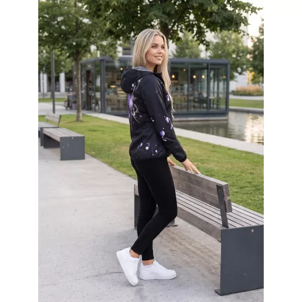  Ženska vrhunska softshell jakna ALTISPORT VOJ/ALW077JACK01 ČRNA/VIJOLIČNA 