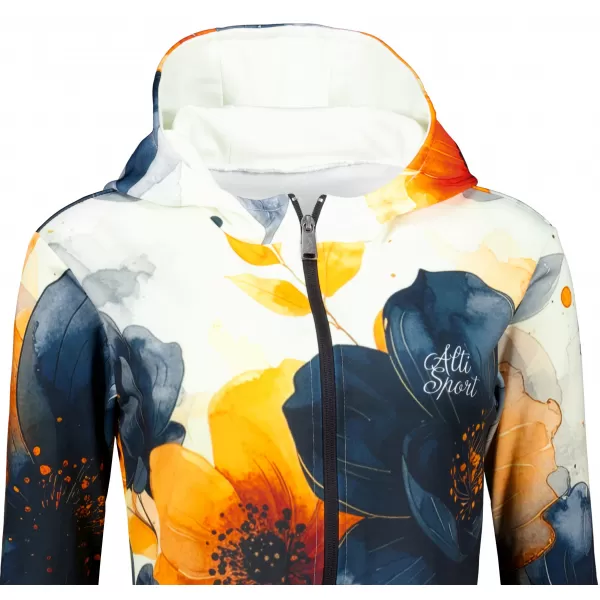  Ženski premium pulover z zadrgo ALTISPORT VOJ/ALW127MI02 ČRNA/ORANŽNA 