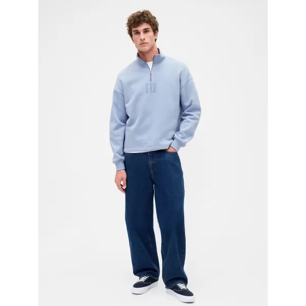  Pulover GAP CORP LOGO HALF ZIP 873446-01 SONČNO SIVA 