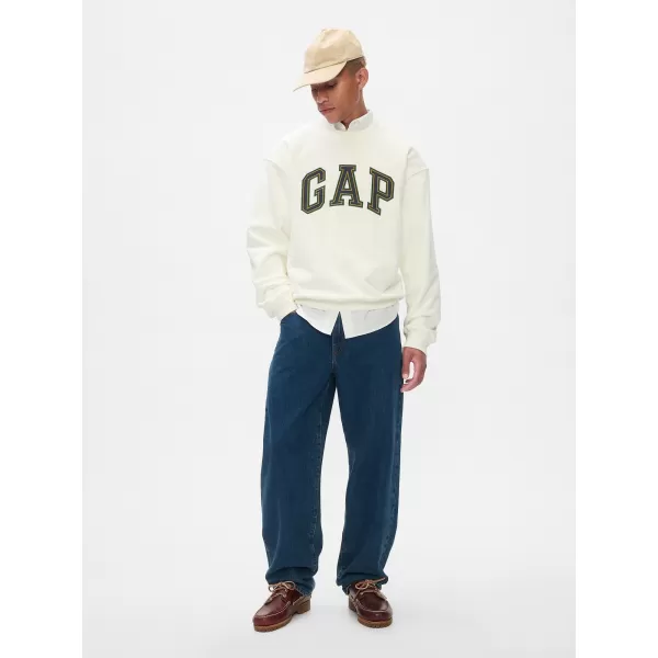  Moški pulover GAP LOGO CREW SWEATSHIRT 616625-01 NOVO UMAZANO BELO 