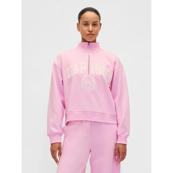  Ženski pulover GAP LOGO HALF ZIP 852841-05 JEGLIČEVO ROZA 