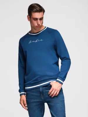 Moški pulover OMBRE OM-SSNZ-0244 TEMNO MODRA