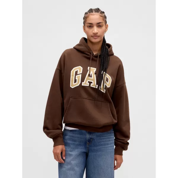  Moški pulover GAP HEAVYWEIGHT LOGO HOODIE PULLOVER 823104-04 TEMNO RJAVA 