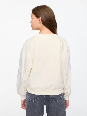 Otroški pulover GAP LOGO SWEATSHIRT 628718-01 IVORY MRAZ