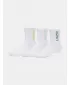 Nogavice UNDER ARMOUR UA 3-MAKER 3PK MID-CREW 1373084-106 BELA