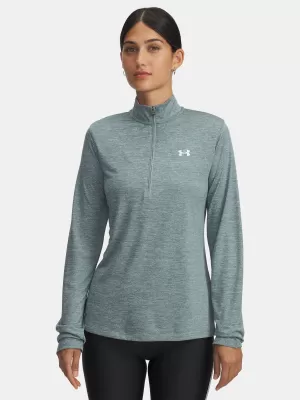 Ženska majica s kratkimi rokavi UNDER ARMOUR TECH 1/2 ZIP- TWIST 1384225-587 MODRA