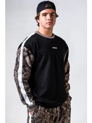 Pulover sproščenega kroja POWER 903 SVETLO RJAV CAMO Nebbia