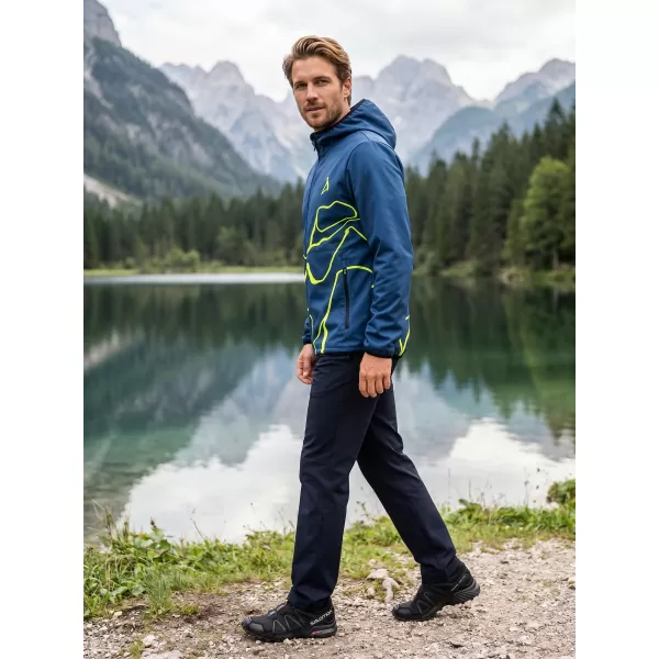  Moška vrhunska softshell jakna ALTISPORT VOJ/ALM073JACK01 MORNARSKO MODRA/NEONSKO RUMENA 