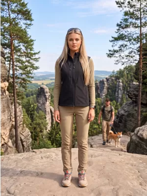 Ženski softshell telovnik ALTISPORT NoPrint NP/ALW965 ČRNA