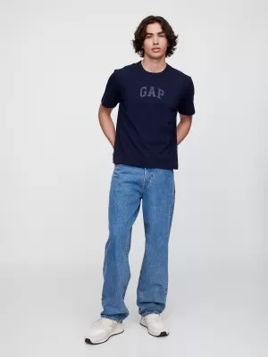 Moška majica s kratkimi rokavi GAP HIGH DENSITY LOGO TEE 782369-00 MORNARIŠKA UNIFORMA