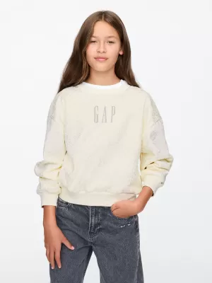 Otroški pulover GAP LOGO SWEATSHIRT 628718-01 IVORY MRAZ