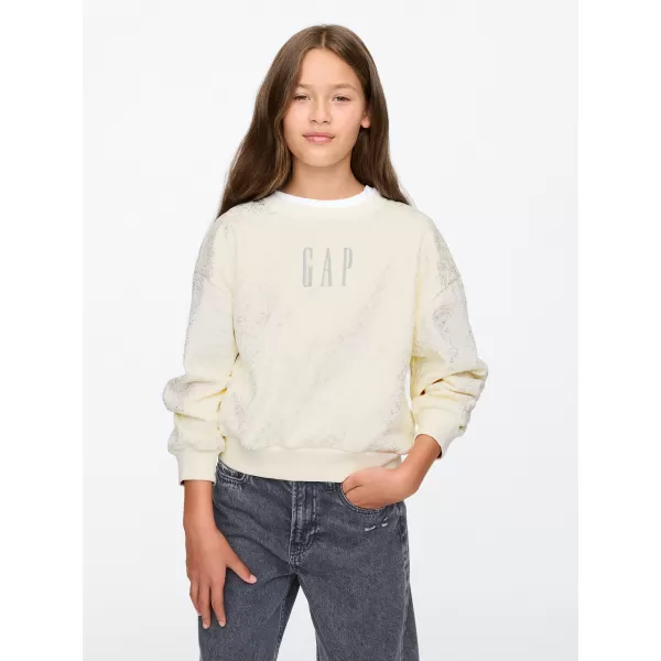  Otroški pulover GAP LOGO SWEATSHIRT 628718-01 IVORY MRAZ 