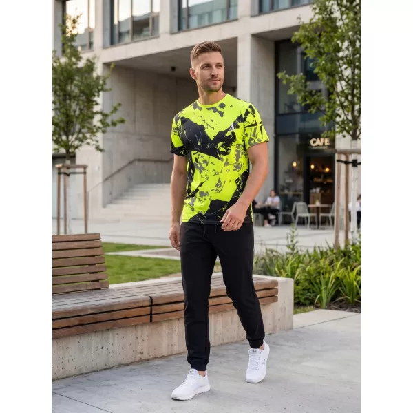  Moška vrhunska majica s kratkimi rokavi ALTISPORT VOJ/ALM131TR01 FLUO RUMENA/ČRNA 
