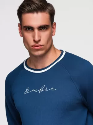 Moški pulover OMBRE OM-SSNZ-0244 TEMNO MODRA