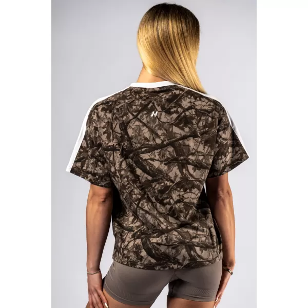  Majica sproščenega kroja POWER 894 SVETLO RJAVA CAMO Nebbia 