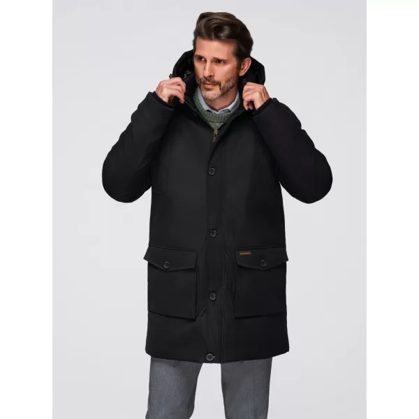  Moška parka OMBRE OM-JAPJ-0287 ČRNA 