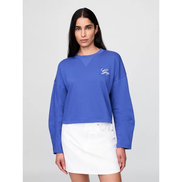  Ženski pulover GAP LOGO HORSESHOE SWEATSHIRT 767368-02 BLEŠČEČE MODRA 