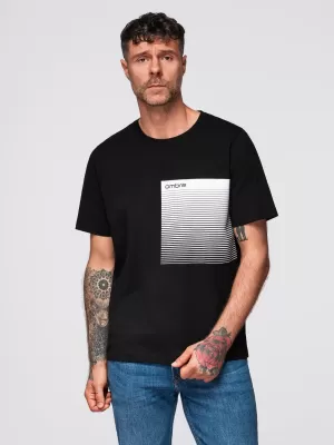 Moška majica s kratkimi rokavi OMBRE OM-TSPT-0246 ČRNA