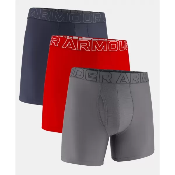  Moške boksarice UNDER ARMOUR UA PERFORMANCE TECH - SOLID 6IN - 3PK 1383878-044 SIVA 